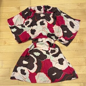 BCBGMaxAzria Pink and Brown Floral Dress